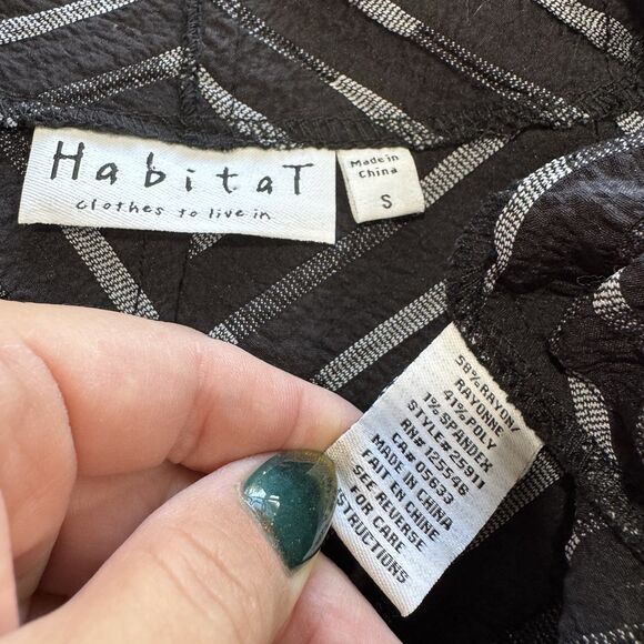 Habitat Crepe Open Shark Bite Long Thin Blazer Cardigan Modern Top Small Black - Picture 10 of 11